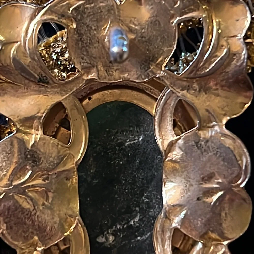 Antique belt & buckle semi precious stone green